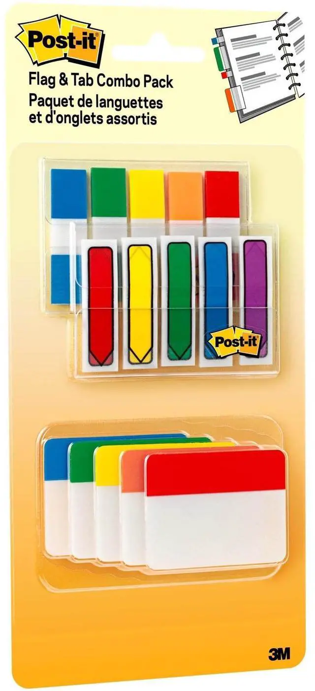 Alt view image 11 of 17 - Post-It Flags and Tabs Combo Pack, Assorted Primary Colors, 230/Pack 686XLP