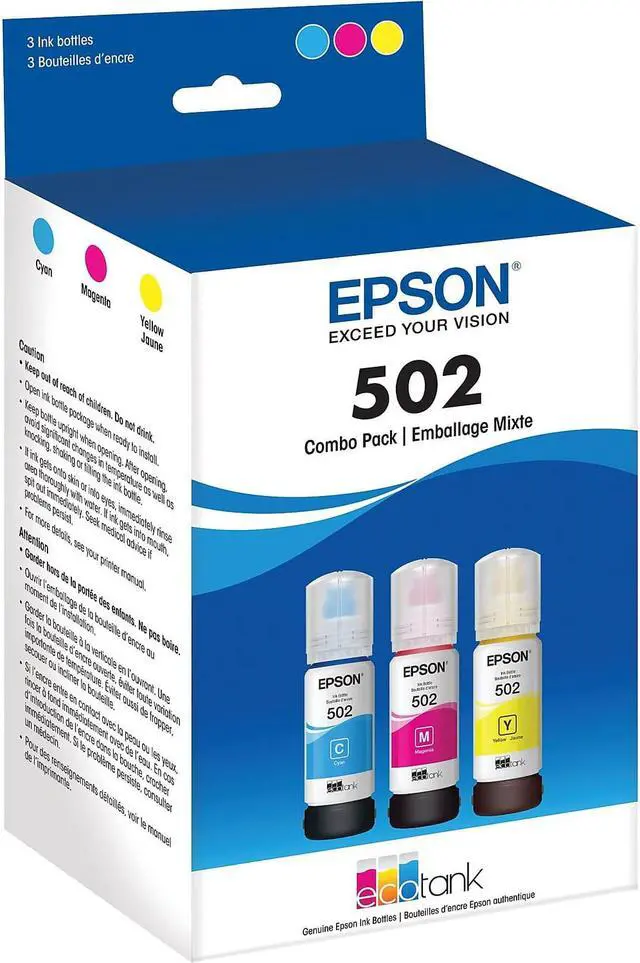 Alt view image 4 of 20 - Epson T502 Multi-Color Ink Cartridges C/M/Y 3-Pack