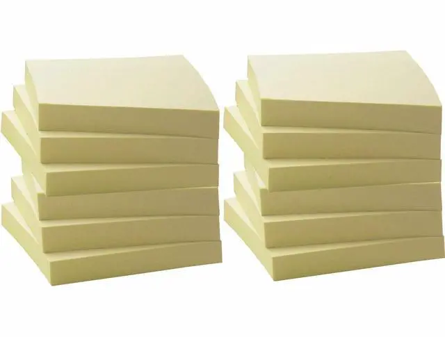 Main image of Recycled Adhesive Note Pads 3"x3" 12/PK Yellow