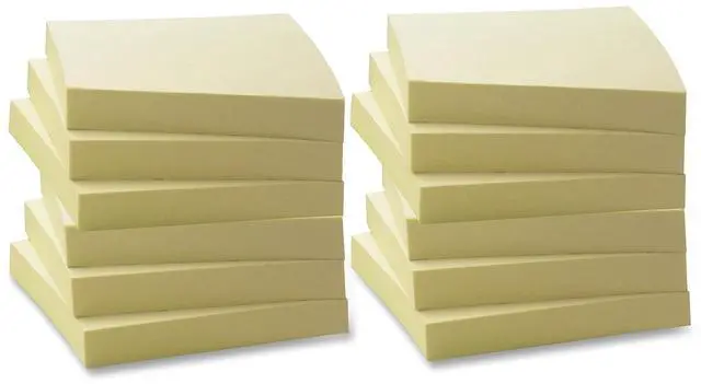 Alt view image 2 of 5 - Recycled Adhesive Note Pads 3"x3" 12/PK Yellow