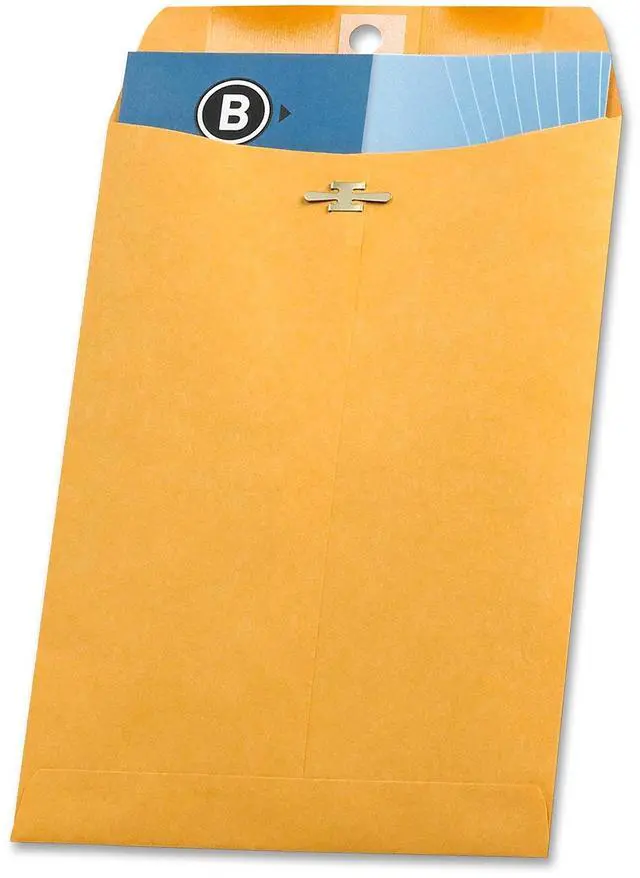 Alt view image 8 of 8 - Business Source Clasp Envelopes 28 lb. 6-1/2"x9-1/2" 100/BX Brown Kraft 36661