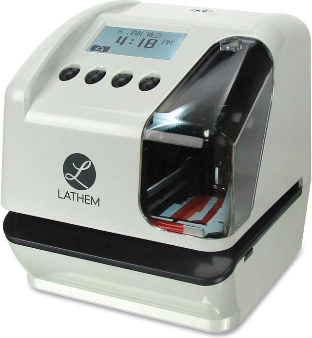 Alt view image 3 of 14 - Lathem Time LT5000 Electronic Time And Date Stamp, Electronic, Cool Gray