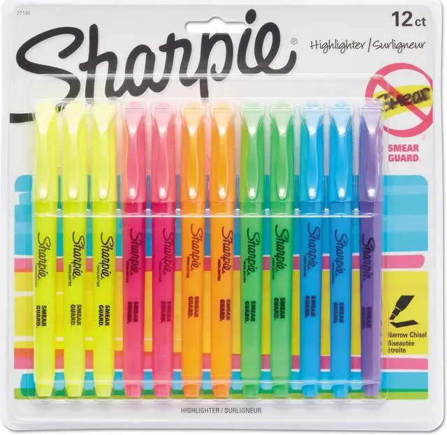 Alt view image 15 of 20 - Sharpie Accent Pocket Style Highlighter Chisel Tip Assorted Ink 12 per Set 27145