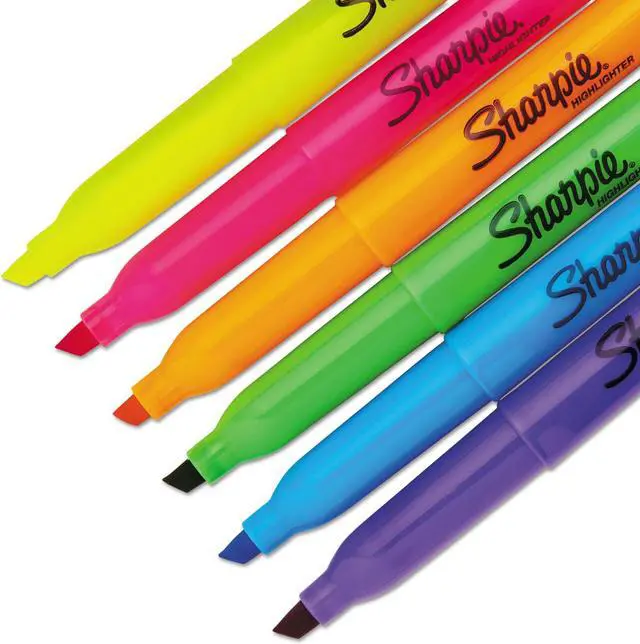 Alt view image 18 of 20 - Sharpie Accent Pocket Style Highlighter Chisel Tip Assorted Ink 12 per Set 27145
