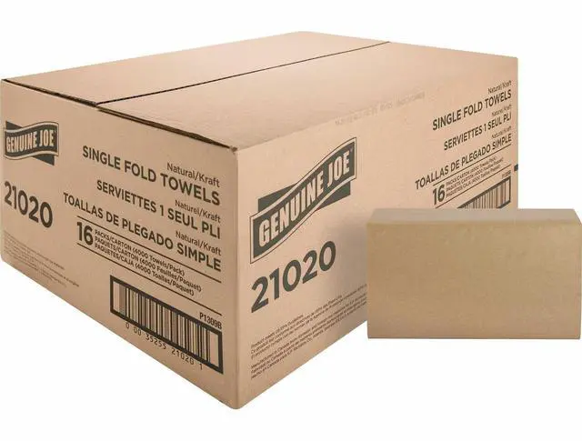 Alt view image 14 of 14 - Genuine Joe Single-Fold Towel 10-1/4"x9-1/10" 250 Sh/PK 16PK/CT NL 21020