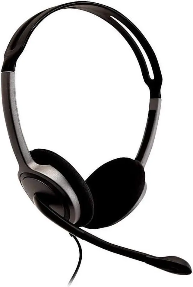 Alt view image 4 of 8 - V7 HA212 Lightweight Stereo Headset with Microphone - Black & Grey
