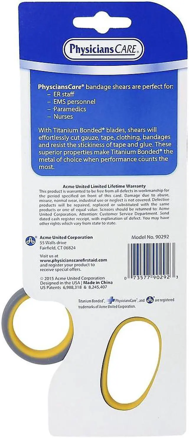 Alt view image 11 of 11 - Acme Bandage Shears Titanium 7" Gray/Yellow 90292