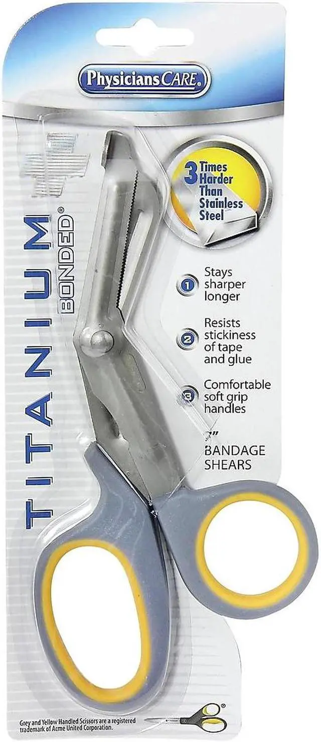 Alt view image 10 of 11 - Acme Bandage Shears Titanium 7" Gray/Yellow 90292