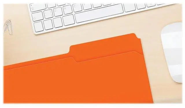 Alt view image 8 of 8 - Pendaflex Colored File Folders 1/3 Cut Top Tab Legal Orange/Light Orange 100/Box 15313ORA