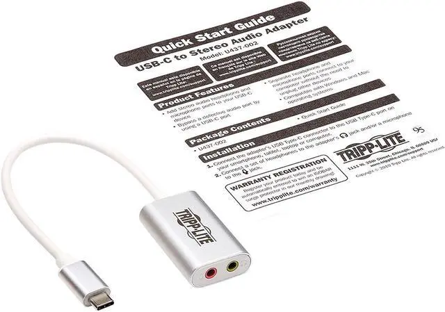 Alt view image 17 of 20 - Tripp Lite U437-002 USB-C to 3.5 mm Stereo Audio Adapter - USB 2.0, Silver