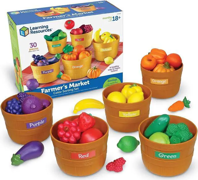 Alt view image 4 of 20 - Learning Resources Farmer's Market Color Sorting Set