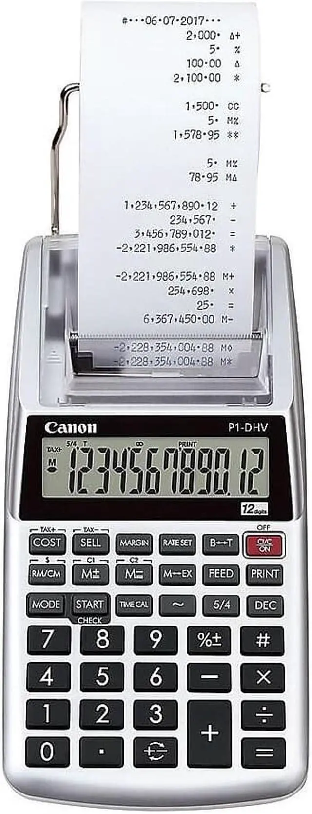 Alt view image 12 of 13 - Canon P1-DHV 12-Digit Palm Printing Calculator Purple Print 2 Lines/Sec 2203C001