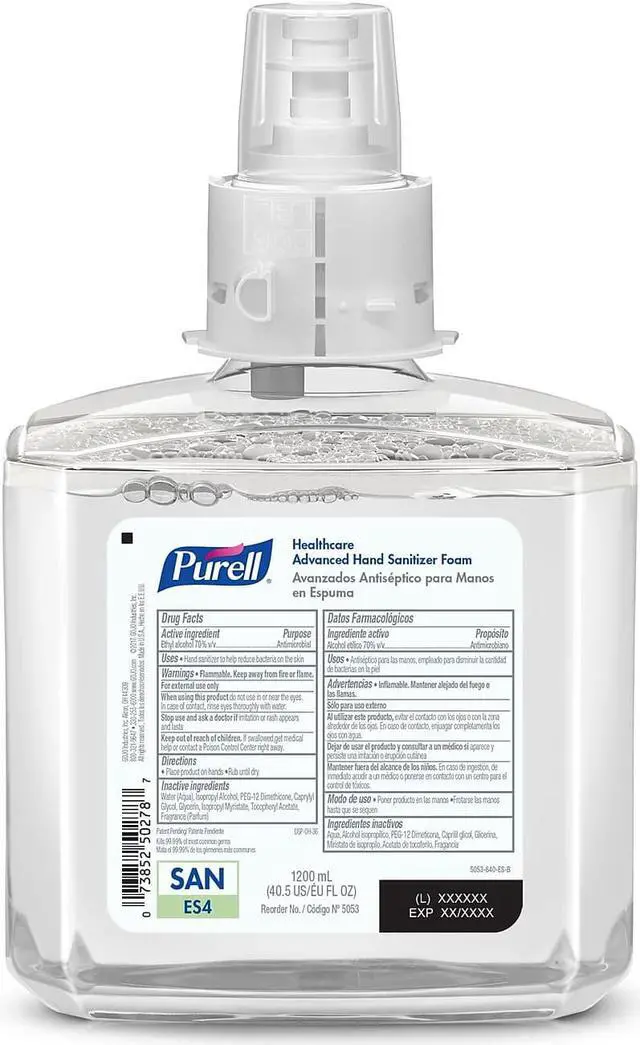 Alt view image 8 of 12 - Purell® Healthcare Advanced Unscented Foam Hand Sanitizer Refill, ES4, 40.58 Oz
