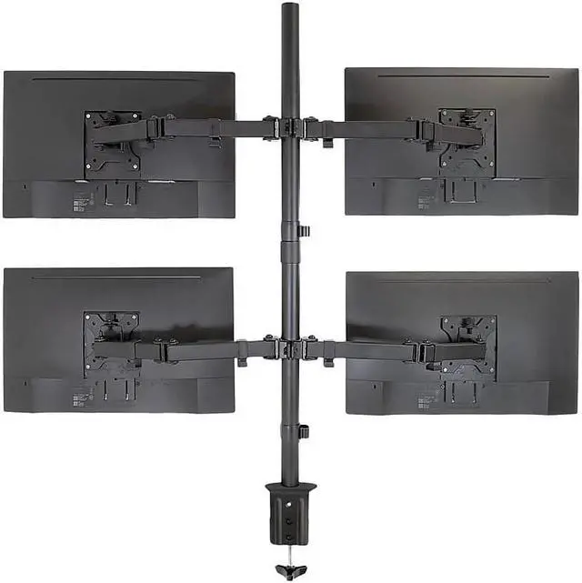 Alt view image 10 of 10 - Mount-It! Quad Monitor Mount | Fits Up to 32" Screens | 4 Screen Desk Stand