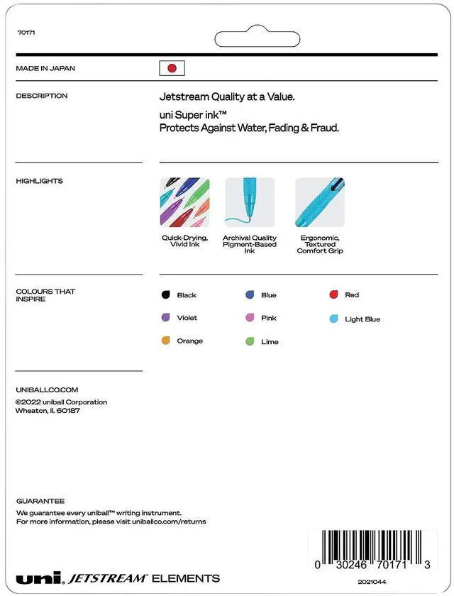 Alt view image 7 of 17 - Uni-ball Jetstream Elements Ballpoint Pen Medium 1 mm Assorted Ink 12 Pack 70171