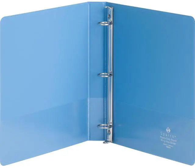 Alt view image 4 of 9 - Business Source View Binder Round Ring 1" Cap Letter-size Light Blue 19602