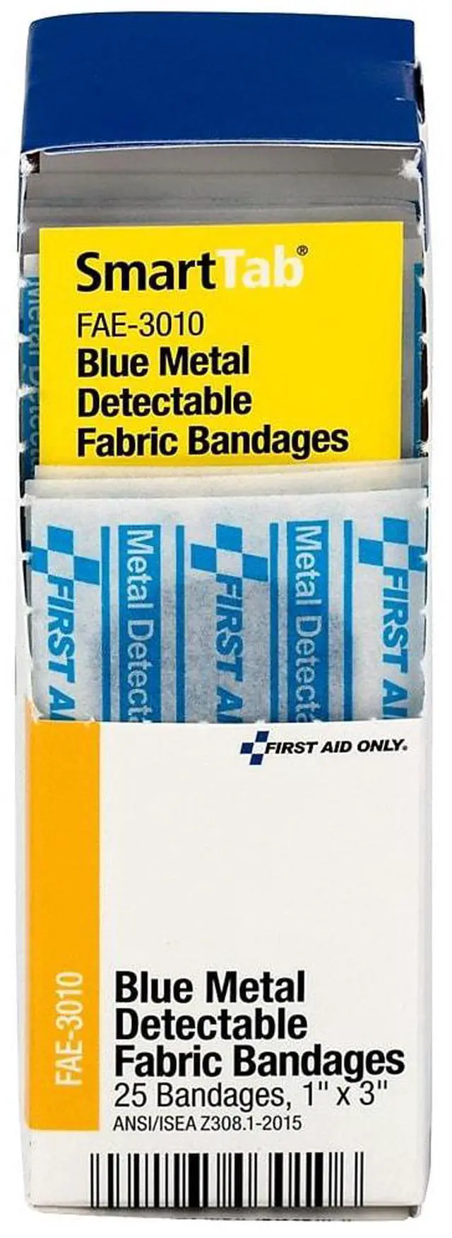 Alt view image 17 of 20 - First Aid Only Refill f/SmartCompliance Gen Cabinet Blue Metal Detectable Bandages 1x3 25/Bx FAE3010