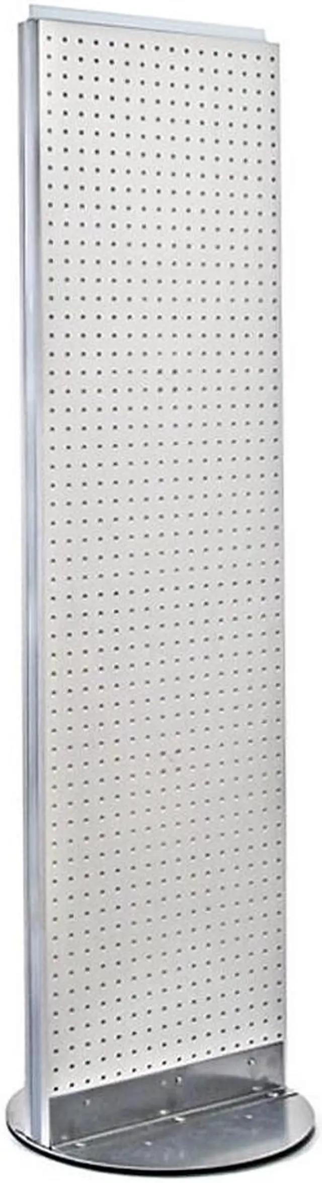 Alt view image 3 of 3 - AZAR DISPLAYS 700250-WHT 2-Sided Pegboard Floor Revolving Display Panel