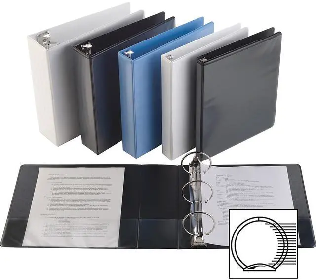 Alt view image 7 of 9 - Business Source View Binder Round Ring 1" Cap Letter-size Light Blue 19602