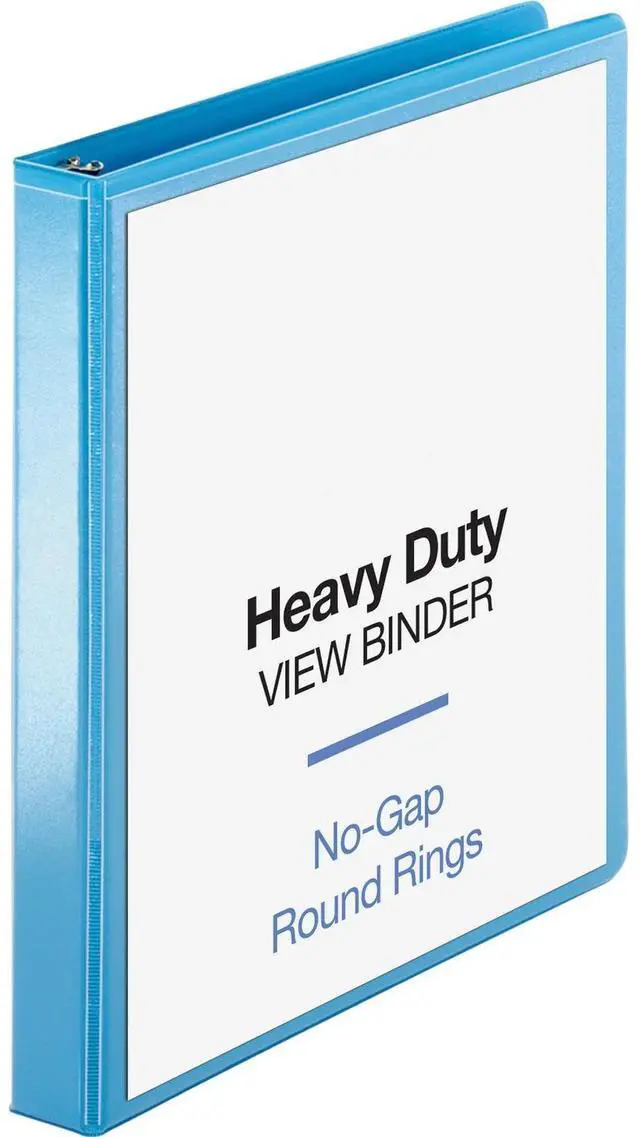 Alt view image 3 of 9 - Business Source View Binder Round Ring 1" Cap Letter-size Light Blue 19602