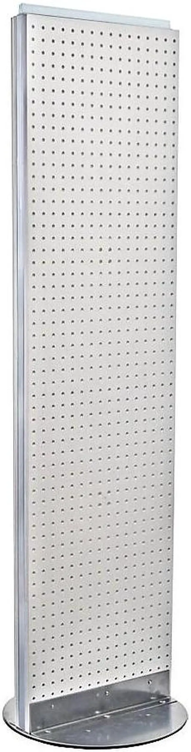Alt view image 2 of 3 - AZAR DISPLAYS 700250-WHT 2-Sided Pegboard Floor Revolving Display Panel