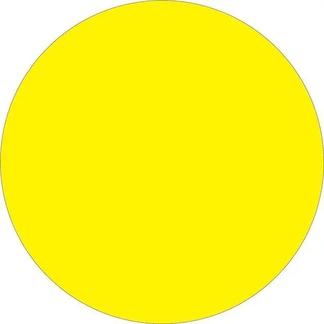 Main image of Tape Logic Removable Labels 1" Circle Fluorescent Yellow 500 /Roll (DL1389FY)