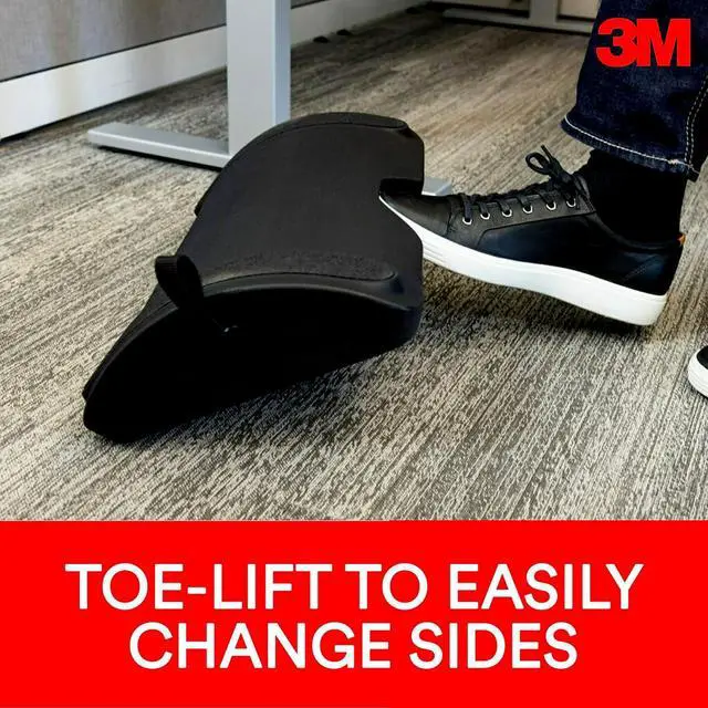 Alt view image 12 of 13 - 3m Foot Rest for Standing Desks, 19.98 x 4.2 x 19.97, Black (MMMFR200B)