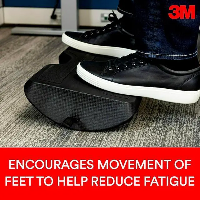 Alt view image 9 of 13 - 3m Foot Rest for Standing Desks, 19.98 x 4.2 x 19.97, Black (MMMFR200B)