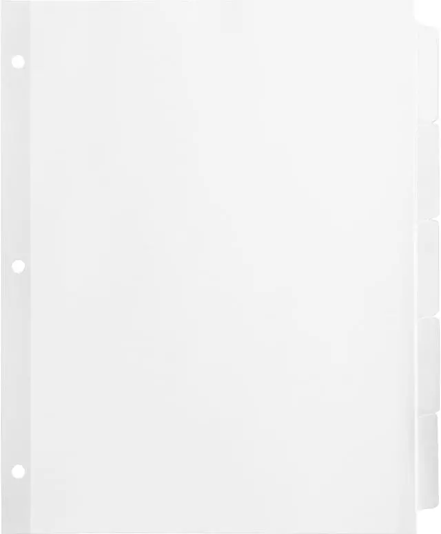 Main image of Business Source Plain Tab Indexes 9/32" Holes 3HP 5Tab 36 Sets/BX WE 36683