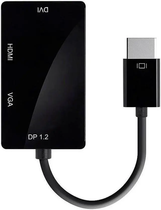 Alt view image 10 of 12 - Monoprice DisplayPort 1.2a to 4K HDMI, Dual Link DVI, and VGA Passive Adapter, Black (112802)