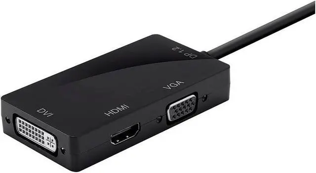 Alt view image 11 of 12 - Monoprice DisplayPort 1.2a to 4K HDMI, Dual Link DVI, and VGA Passive Adapter, Black (112802)