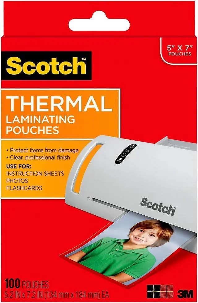 Alt view image 9 of 16 - scotch thermal laminating pouches, 5 x 7inches, photo size, 100pouches tp5903100