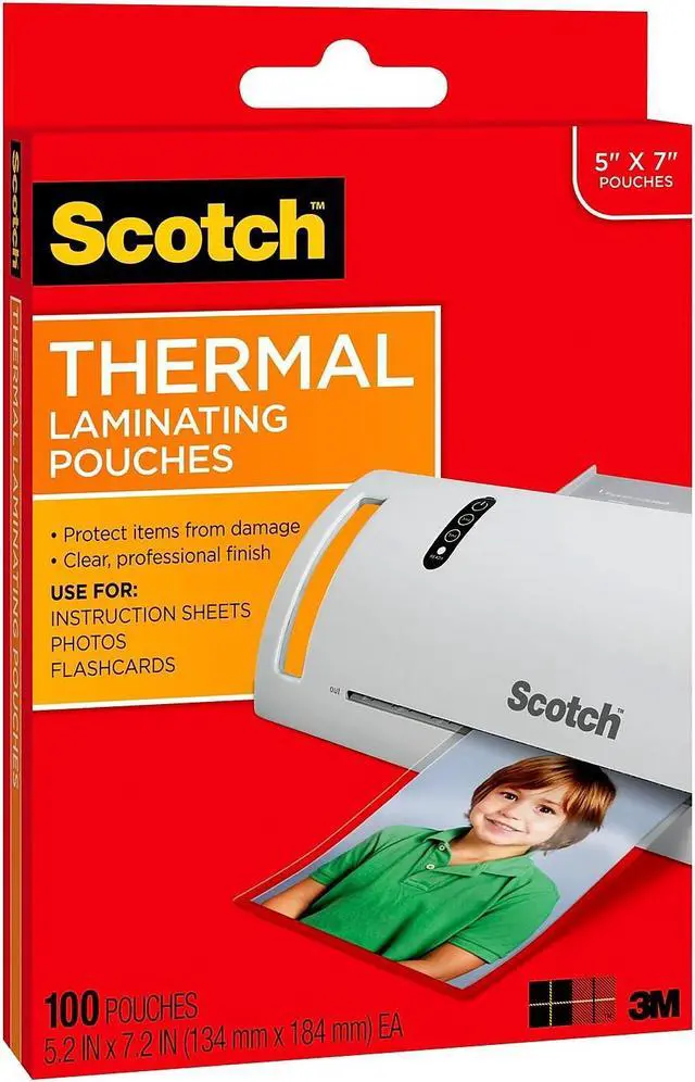 Alt view image 11 of 16 - scotch thermal laminating pouches, 5 x 7inches, photo size, 100pouches tp5903100