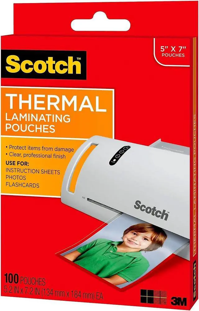 Alt view image 10 of 16 - scotch thermal laminating pouches, 5 x 7inches, photo size, 100pouches tp5903100