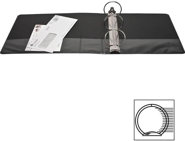 Alt view image 3 of 12 - Business Source View Binder w/ 2 Inside Pockets 3" Capacity Black 09958