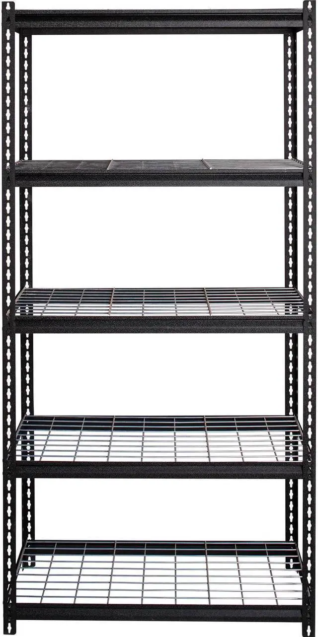 Alt view image 2 of 6 - Lorell LLR99929 Wire Deck Shelving, Black - 36 x 18 x 72 in.