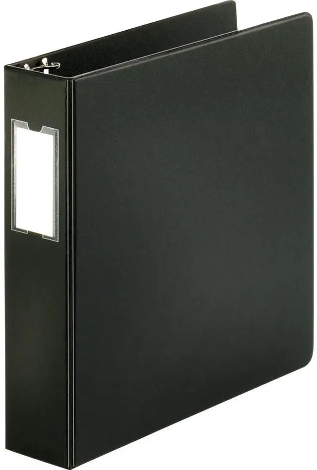Alt view image 4 of 4 - Business Source Round Ring Binder w/Label Holder 2" Cap. 11"x8-1/2" BK 28561