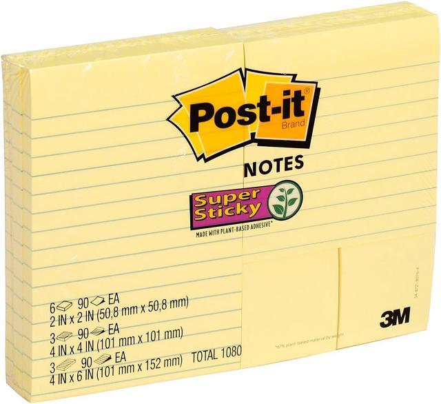 Post-it® Notes, 3 in. x 3 in., Canary Yellow, 4 Pads per pack, 50