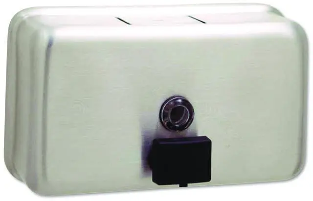Alt view image 2 of 12 - Bobrick ClassicSeries Surface-Mounted Liquid Soap Dispenser Horizontal 40 oz Metal 2112