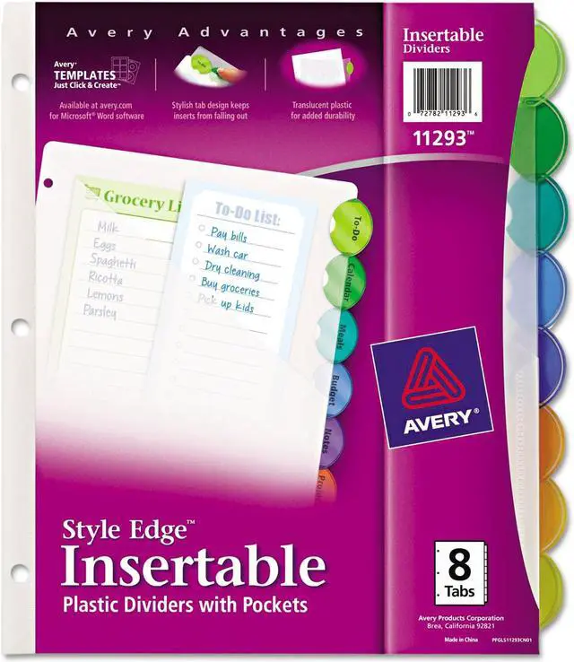 Alt view image 14 of 20 - Avery 11293 Style Edge Insertable Dividers with Pocket, 8-Tab