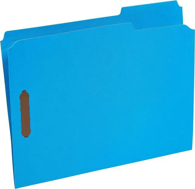 Alt view image 11 of 11 - Manila Folders, 2 Fasteners, 1/3 Tab, Letter, Blue, 50/BX
