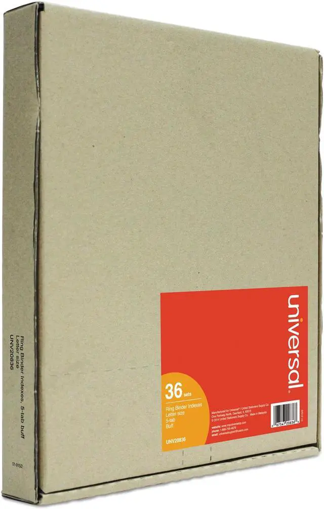 Alt view image 15 of 16 - Universal Self-Tab Index Dividers, 5-Tab, 11 X 8.5, Buff, 36 Sets 20836