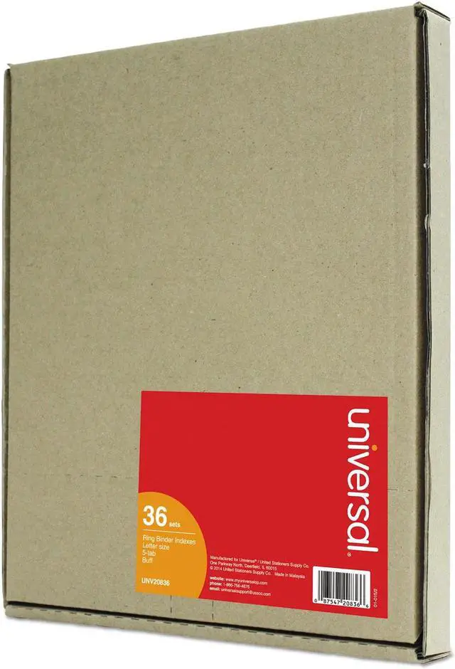 Alt view image 16 of 16 - Universal Self-Tab Index Dividers, 5-Tab, 11 X 8.5, Buff, 36 Sets 20836