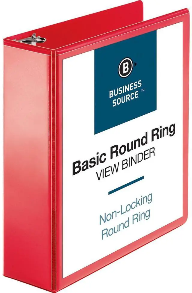 Main image of Business Source D-Ring View Binder 1-1/2" Capacity 11x8-1/2" Black 28447
