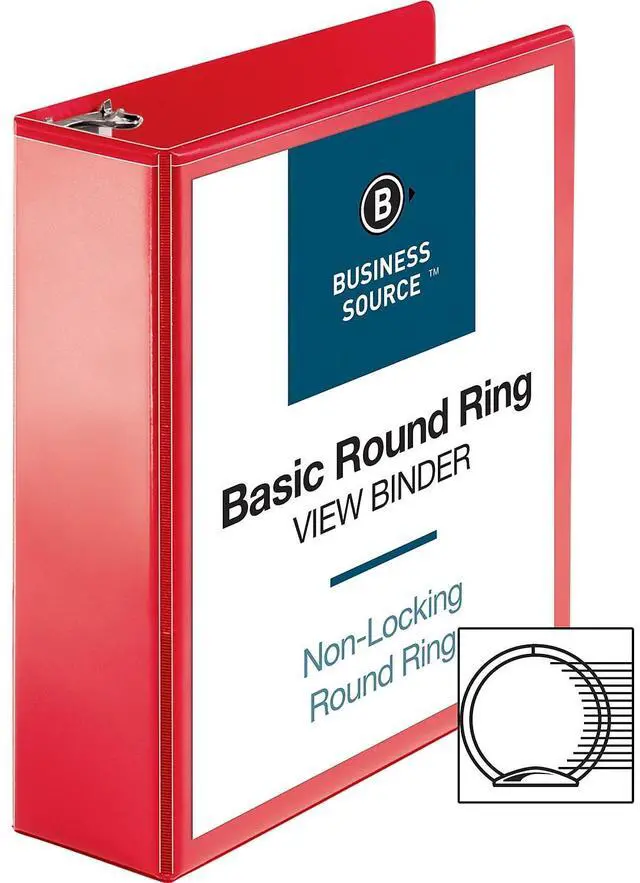 Alt view image 9 of 10 - Business Source D-Ring View Binder 1-1/2" Capacity 11x8-1/2" Black 28447