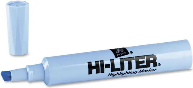 Alt view image 5 of 10 - Avery 07746 Desk Style Highlighter, Chisel Tip, Light Blue Ink, 1 Dozen