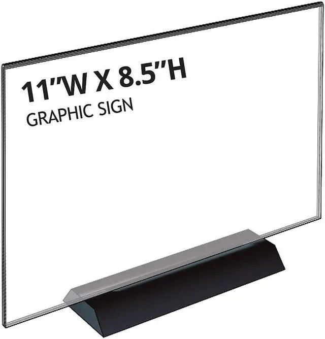 Alt view image 2 of 5 - Azar Acrylic Frame Sign Holder on Weighted Black Base (108804)