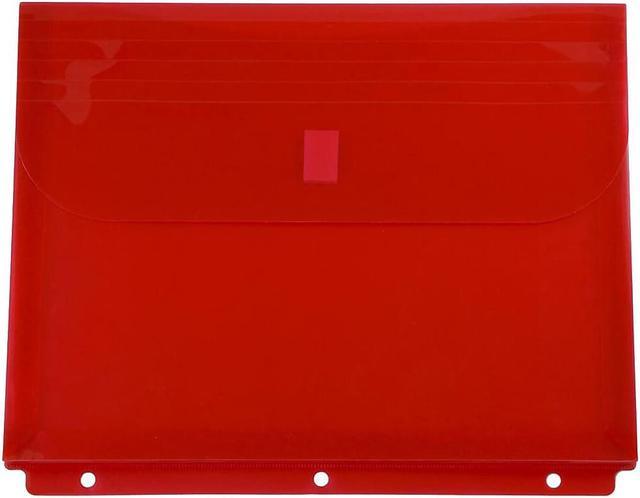 JAM Paper 9.5 x 11.5 Plastic 3 Hole Punch Binder Hook & Loop