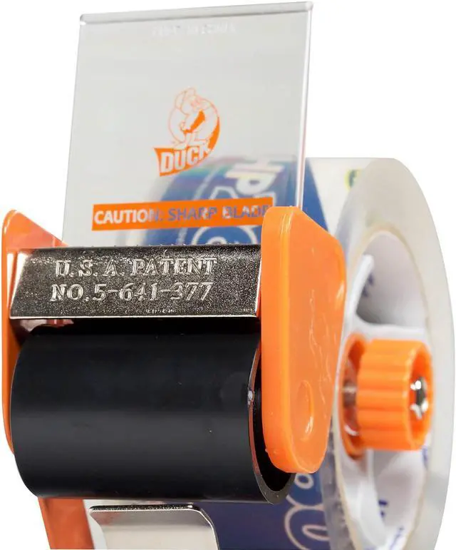 Alt view image 8 of 9 - Duck Bladesafe Antimicrobial Tape Gun w/Tape 3" Core Metal/Plastic Orange