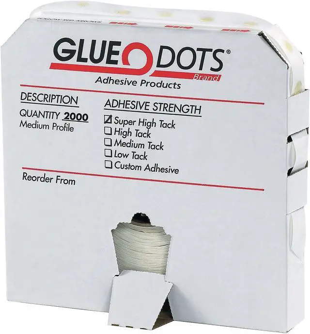 Main image of Dot Shot Glue Dots Pro Glue Dots Medium Profile 1/2" Clear 2000/Roll GD115
